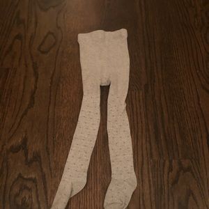Girls Gray Polka Dot Tights